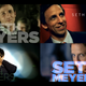 A collage of Seth Meyers shots from the 2000s. The 2003 treatment is in the upper right.